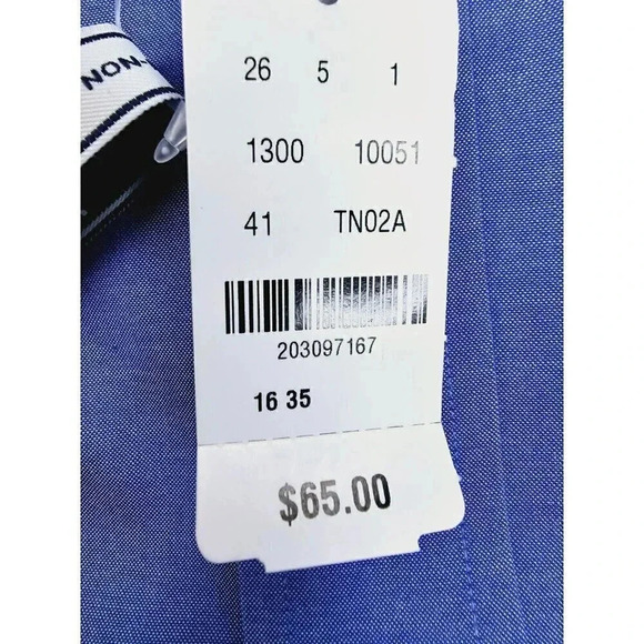 Brooks Brothers Size 16-35 Men's Blue Non Iron Button Down Long Sleeve Shirt NWT - Picture 6 of 10